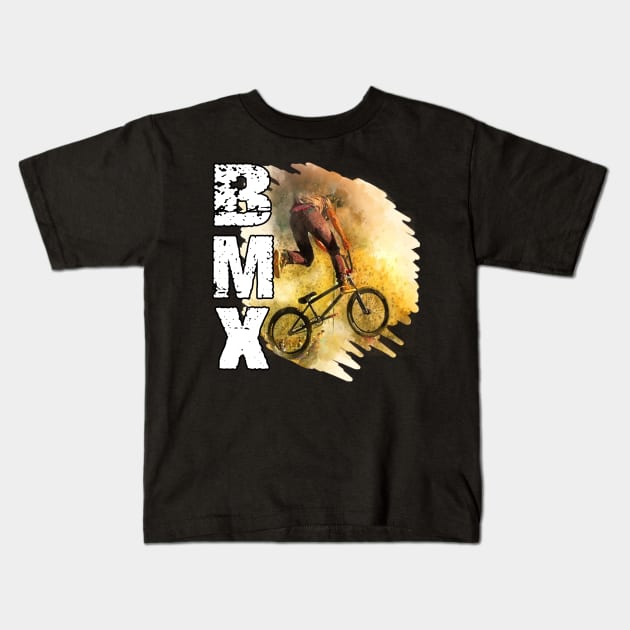 BMX Downhill Kids T-Shirt by Shirtrunner1